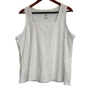 Women’s IsaacMizrahLive Essentials Squareneck Tank Top Sz 1X